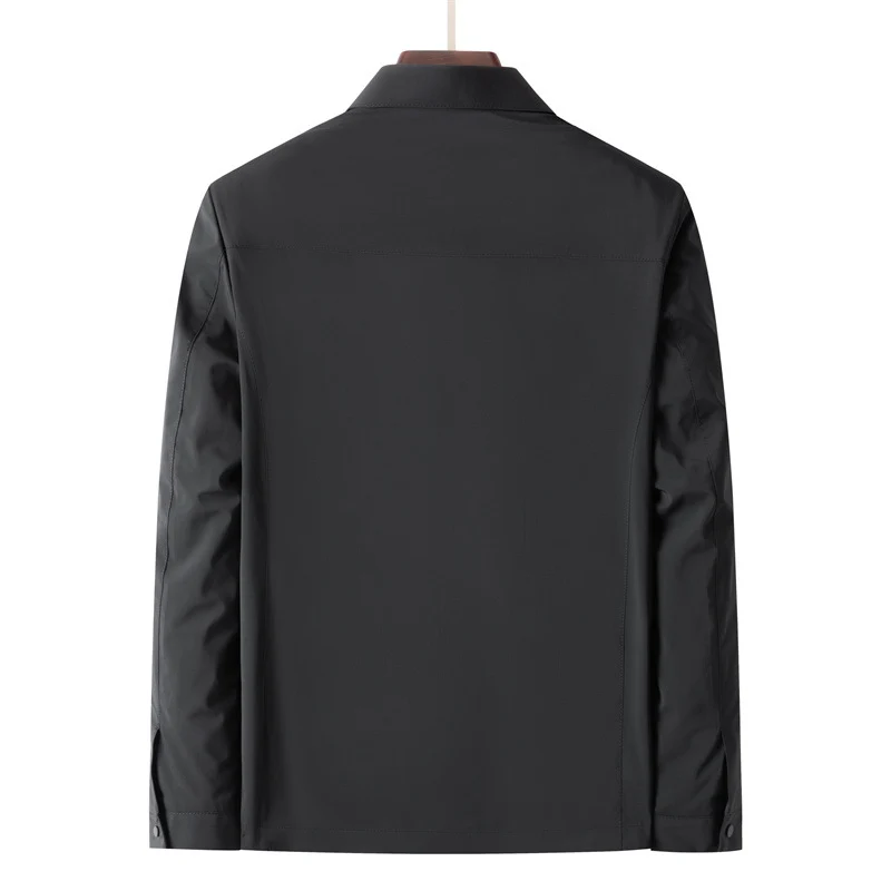 Herren Leichte Wind- und Wasserabweisende Freizeit-Zipjacke mit Hemdkragen, Brust- und Eingrifftaschen Drune