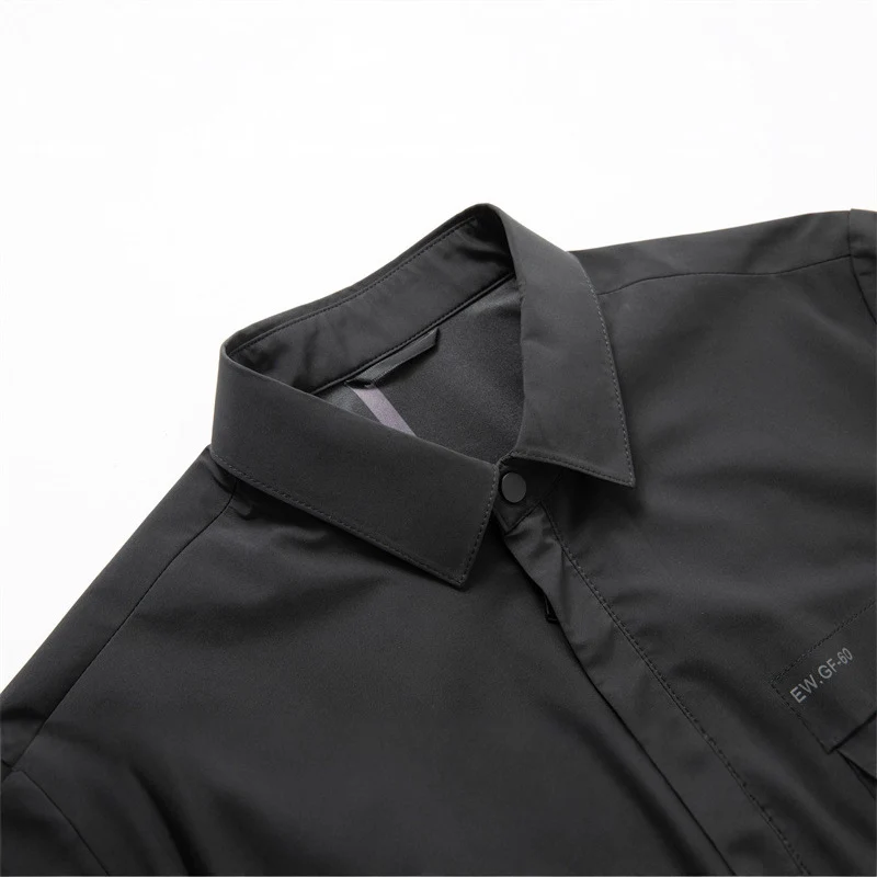 Herren Leichte Wind- und Wasserabweisende Freizeit-Zipjacke mit Hemdkragen, Brust- und Eingrifftaschen Drune