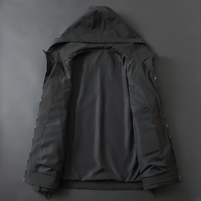 Herren Leichte wasserabweisende Softshell-Outdoorjacke mit Kapuze, versiegelten Nähten und Reißverschlusstaschen Drune