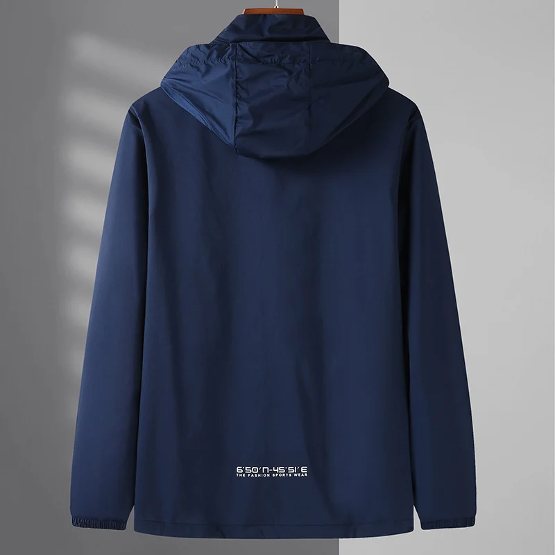 Herren Leichte wasserabweisende Kapuzen-Outdoorjacke mit durchgehendem Reißverschluss und atmungsaktivem Innenfutter Drune