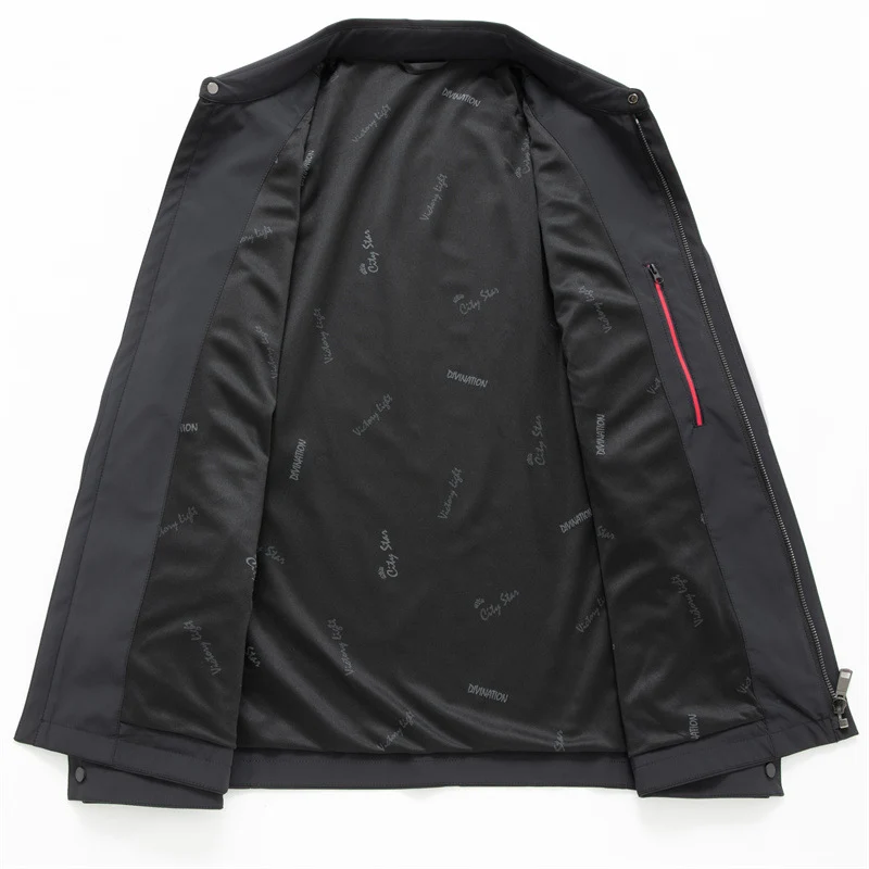 Herren Leichte wasserabweisende Blouson-Jacke mit Hemdkragen und verdecktem Reißverschluss Drune