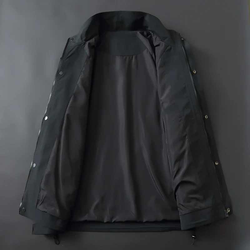 Herren Leichte technische Softshell-Übergangsjacke mit Stehkragen und verdeckter Reißverschlussleiste Drune