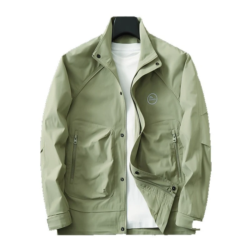 Herren Leichte technische Softshell-Übergangsjacke mit Stehkragen und verdeckter Reißverschlussleiste Drune