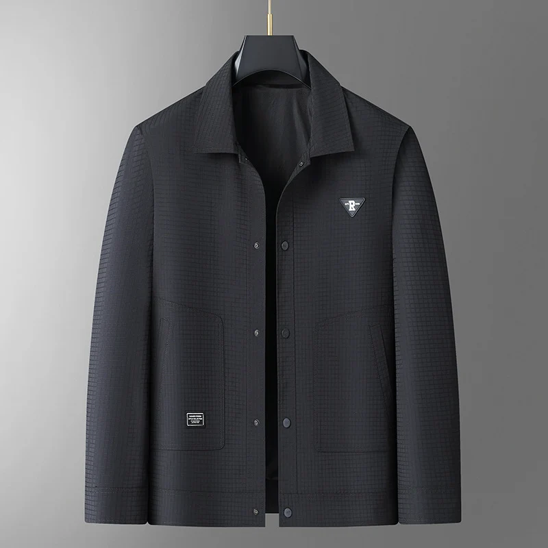 Herren Leichte technische Coachjacke mit Ripstop-Struktur, Druckknöpfen und aufgesetzten Taschen Drune