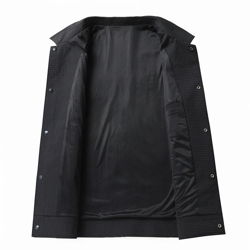 Herren Leichte technische Coachjacke mit Ripstop-Struktur, Druckknöpfen und aufgesetzten Taschen Drune