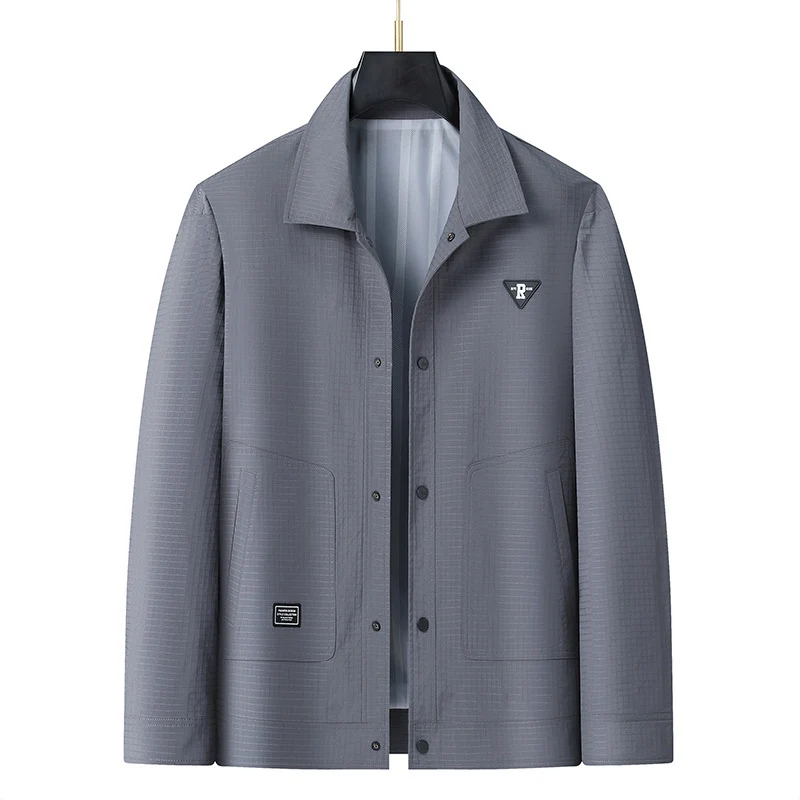 Herren Leichte technische Coachjacke mit Ripstop-Struktur, Druckknöpfen und aufgesetzten Taschen Drune