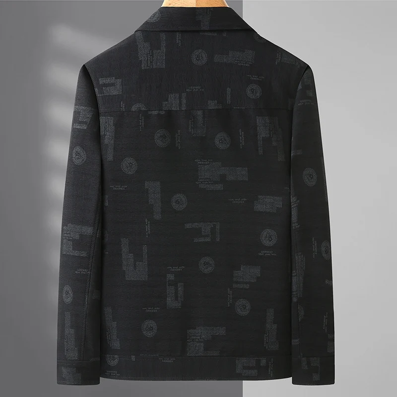 Herren Leichte Hemdjacke mit strukturierter Druckoptik und aufgesetzten Brusttaschen Drune