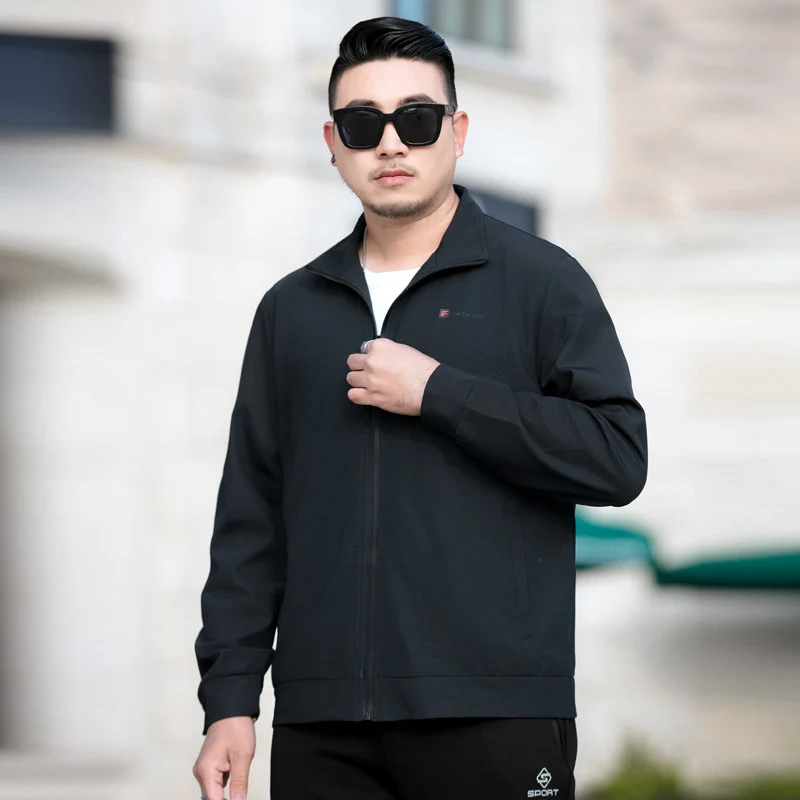 Herren Leichte Freizeitjacke mit Reißverschluss und Stehkragen Drune