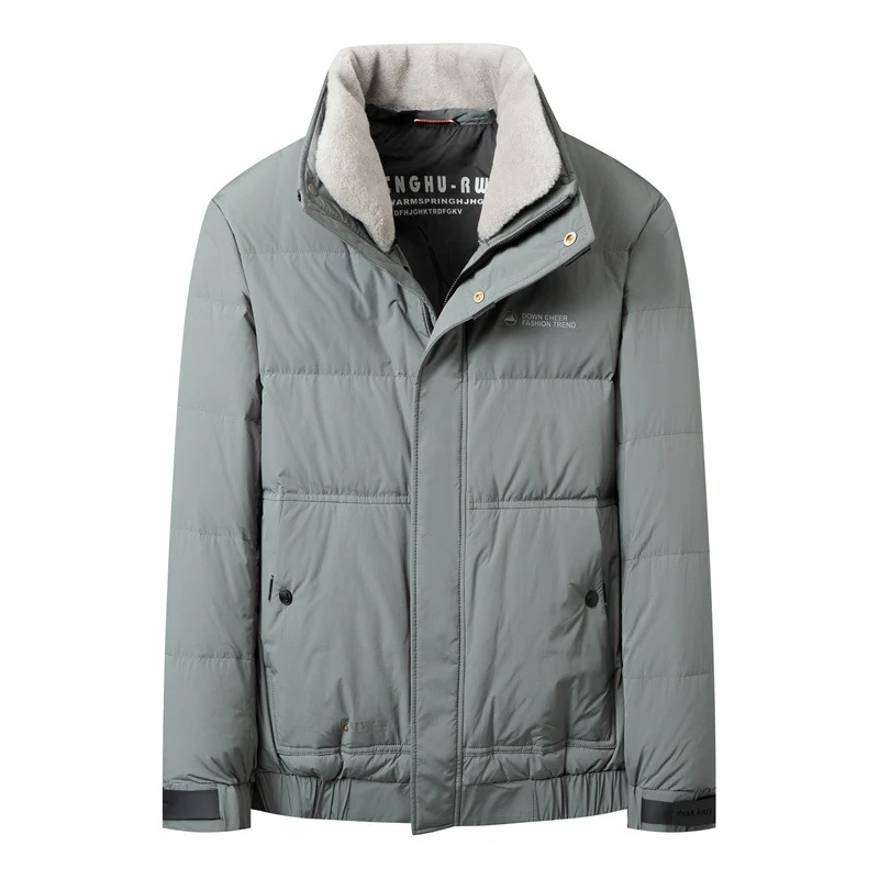 Herren Kurze Steppjacke mit hohem Kunstfellkragen, wasserabweisender Außenhülle und Thermoisolierung Drune