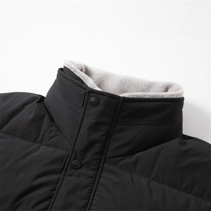 Herren Kurze Steppjacke mit hohem Kunstfellkragen, wasserabweisender Außenhülle und Thermoisolierung Drune