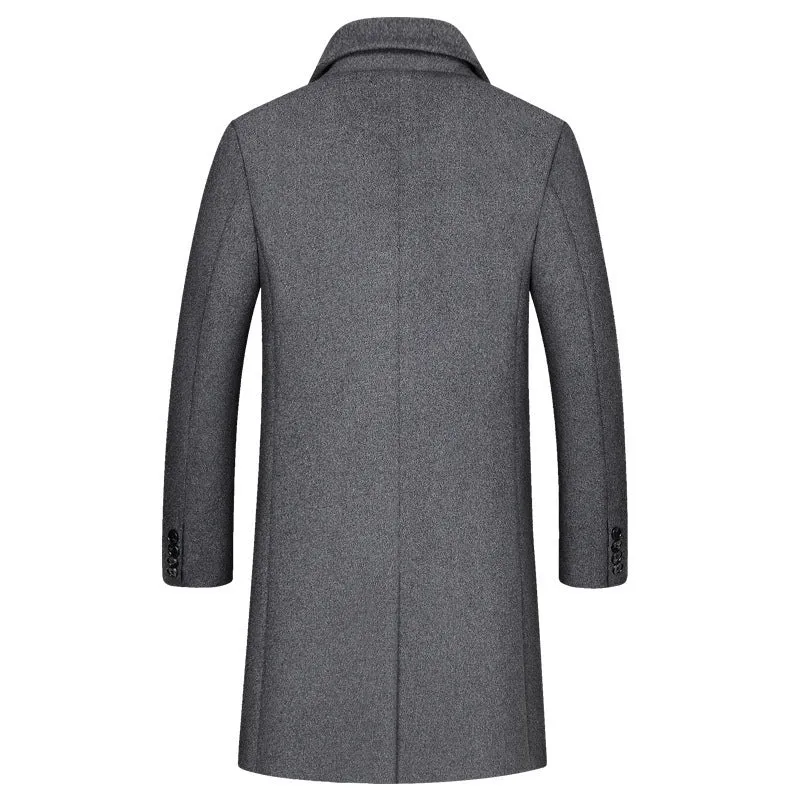 Herren Klassischer Wollmix-Mantel mit gesteppter Thermofütterung und schlanker Silhouette Drune