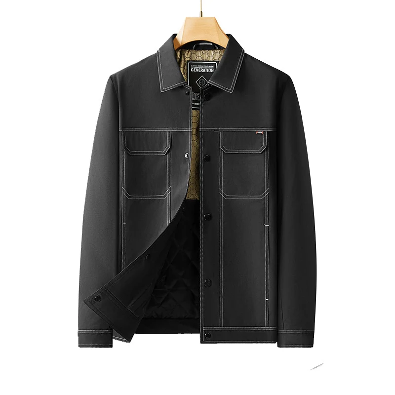 Herren Gesteppte Canvas-Arbeiterjacke mit Quilted-Innenfutter Drune