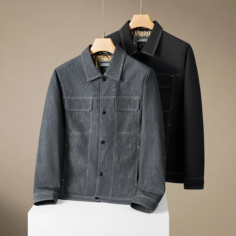 Herren Gesteppte Canvas-Arbeiterjacke mit Quilted-Innenfutter Drune