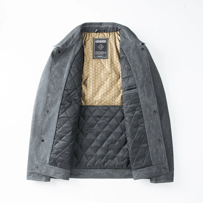 Herren Gesteppte Canvas-Arbeiterjacke mit Quilted-Innenfutter Drune