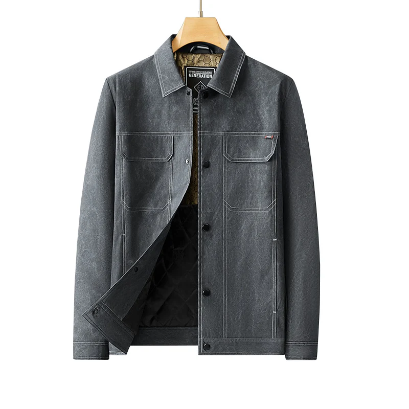 Herren Gesteppte Canvas-Arbeiterjacke mit Quilted-Innenfutter Drune
