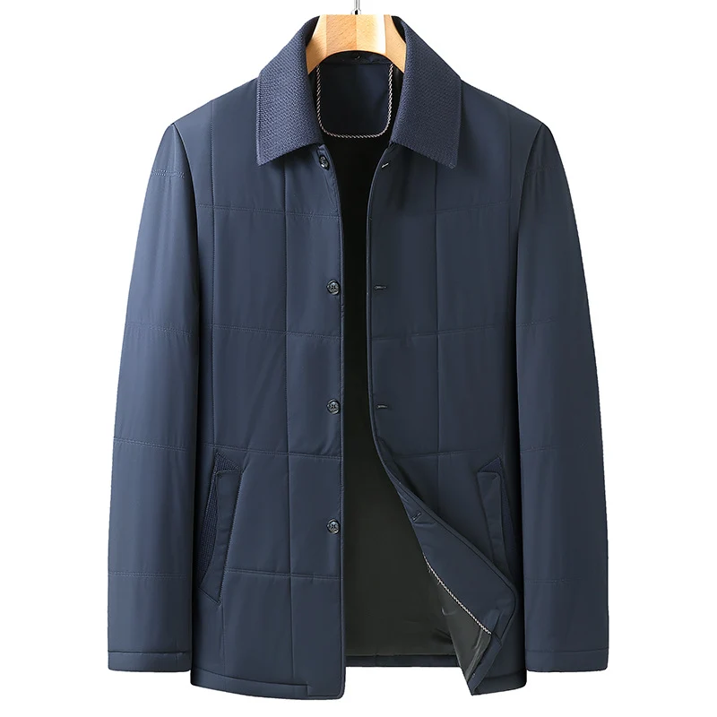 Herren Gepolsterte Übergangs-Thermohemdjacke mit Strickkragen und Eingrifftaschen Drune