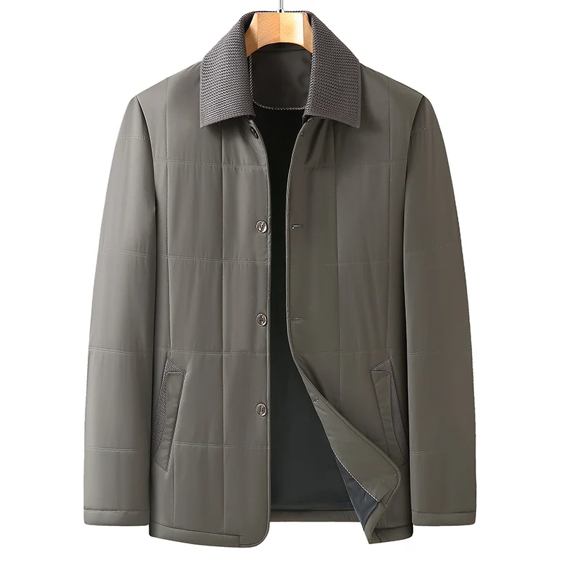 Herren Gepolsterte Übergangs-Thermohemdjacke mit Strickkragen und Eingrifftaschen Drune