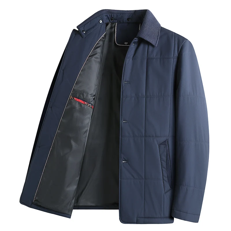 Herren Gepolsterte Übergangs-Thermohemdjacke mit Strickkragen und Eingrifftaschen Drune