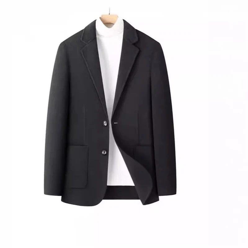 Herren Fischgrät-Wollblazer mit Reverskragen und aufgesetzten Taschen Drune