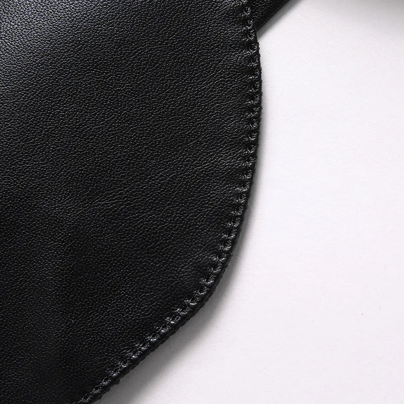 Herren Elegantes Zweiknopf-Lederblazer im Sakko-Stil mit schmaler Passform Drune