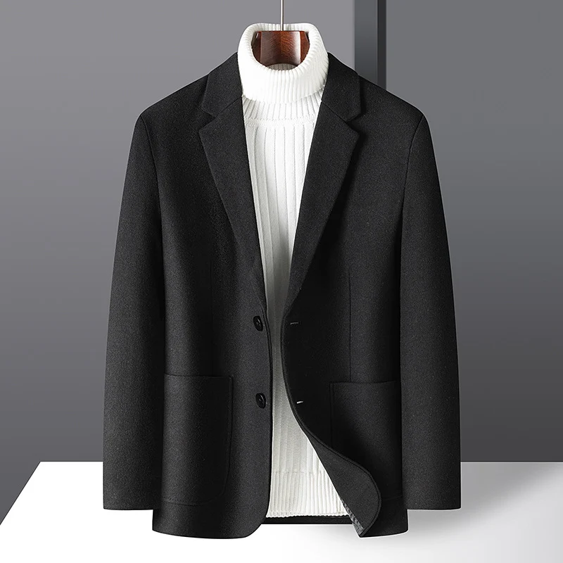 Herren Elegantes Wollmix-Sakko im Business-Casual-Stil mit taillierter Silhouette und aufgesetzten Taschen Drune