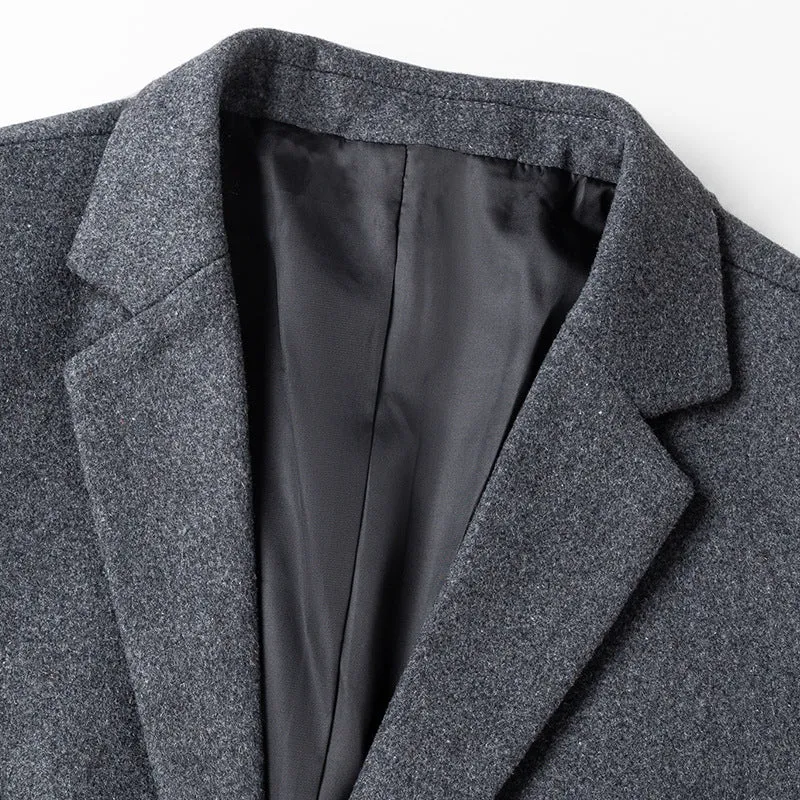 Herren Elegantes Wollmix-Sakko im Business-Casual-Stil mit taillierter Silhouette und aufgesetzten Taschen Drune