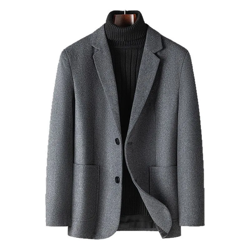 Herren Elegantes Wollmix-Sakko im Business-Casual-Stil mit taillierter Silhouette und aufgesetzten Taschen Drune