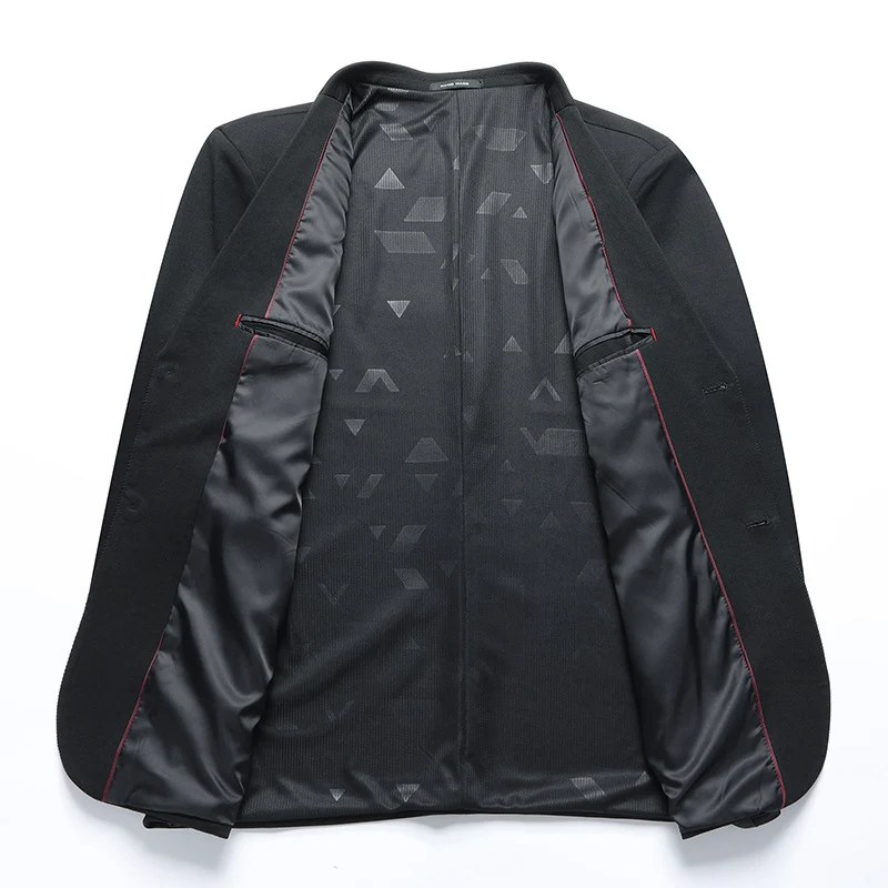 Herren Elegantes Einreihiges Sakko mit atmungsaktivem Wollmix und aufgesetzten Taschen Drune