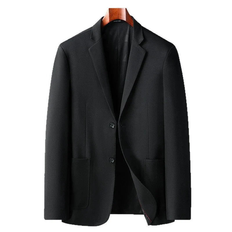 Herren Elegantes Einreihiges Sakko mit atmungsaktivem Wollmix und aufgesetzten Taschen Drune