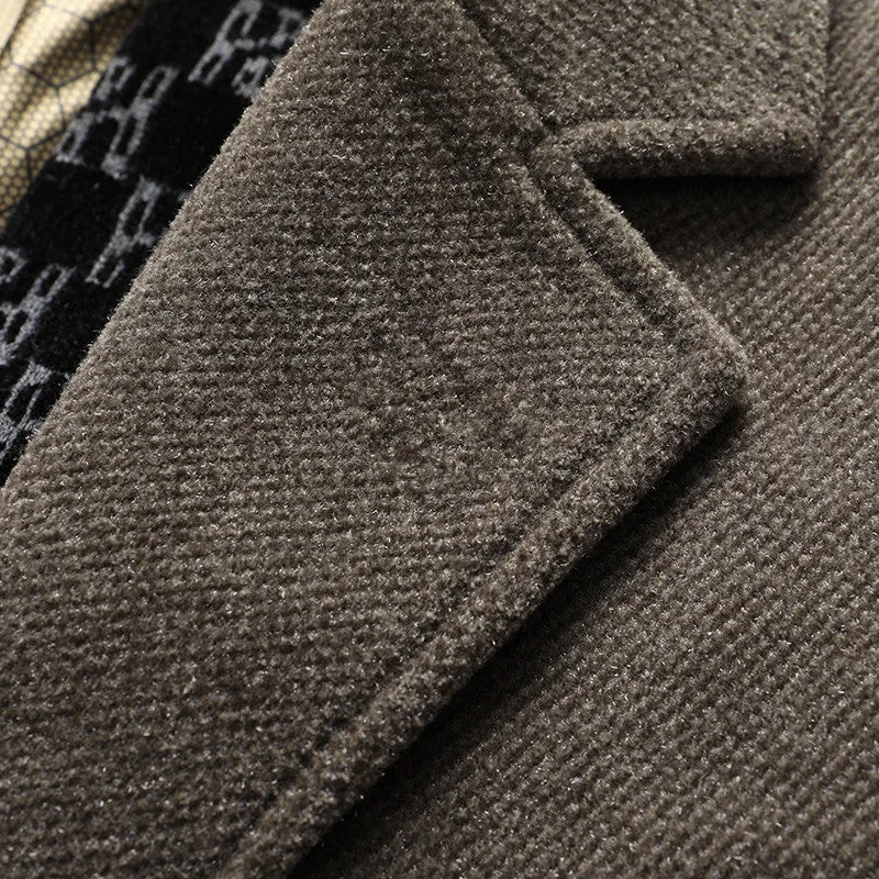 Herren Eleganter Wollmix-Übermantel mit herausnehmbarer gesteppter Innenjacke Drune
