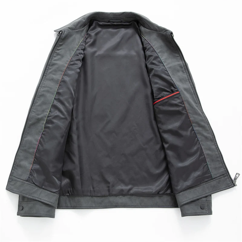 Herren Elegante Veloursleder-Übergangsjacke mit Reißverschluss und Hemdkragen Drune