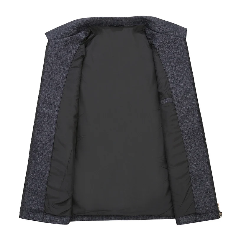 Herren Elegante Übergangsjacke im Blouson-Stil aus strukturierter Wollmischung mit verdecktem Reißverschluss Drune