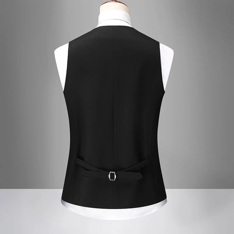 Herren Elegante Slim-Fit Anzugweste mit V-Ausschnitt und Pattentaschen Drune
