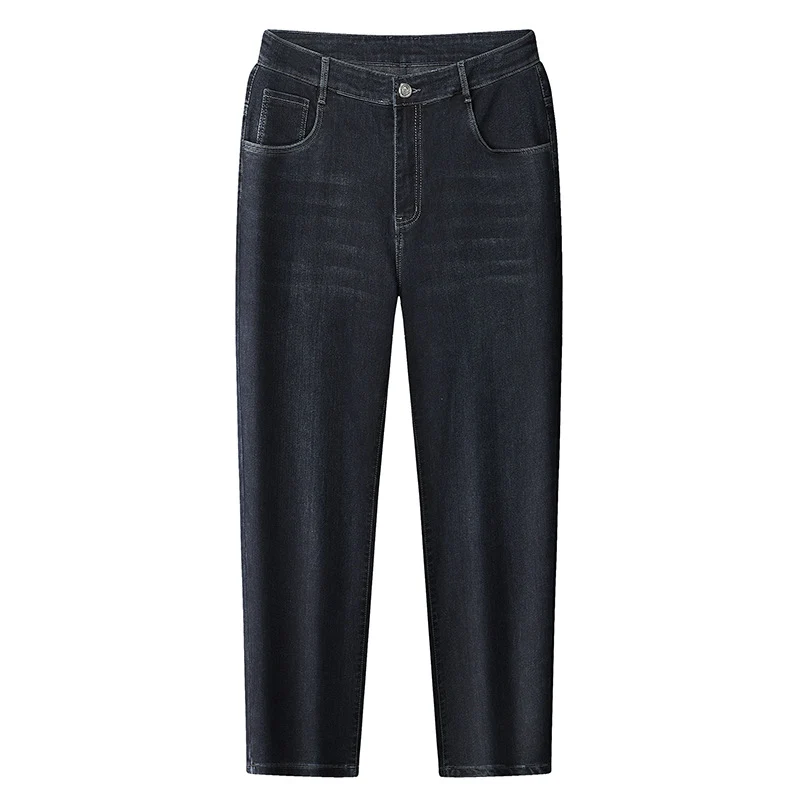 Damen Hochtaillierte Slim-Ankle-Jeans mit elastischem Bund und dezenter Used‑Waschung Drune