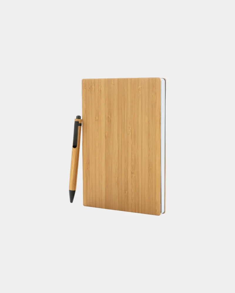 Notizbuch Set A5 Bambus mit Stift zum Personalisieren