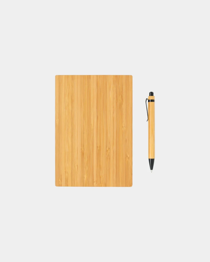 Notizbuch Set A5 Bambus mit Stift zum Personalisieren