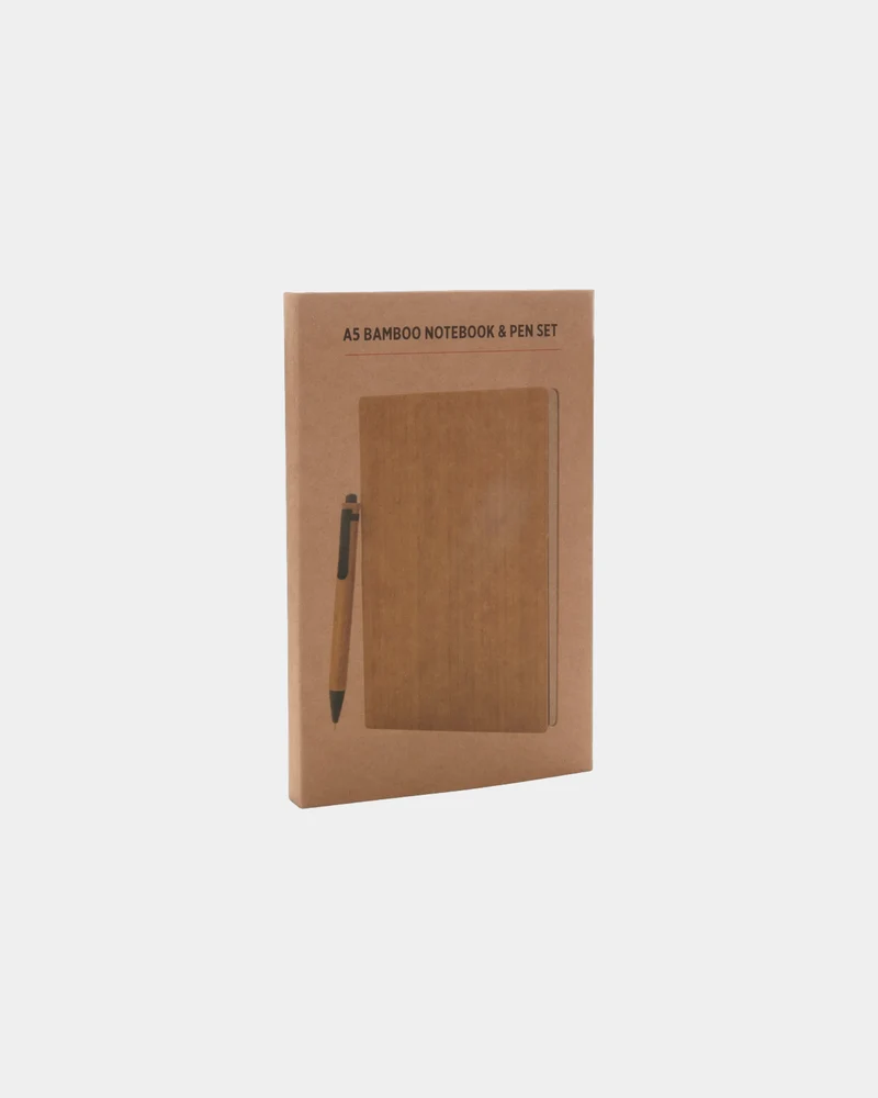 Notizbuch Set A5 Bambus mit Stift zum Personalisieren