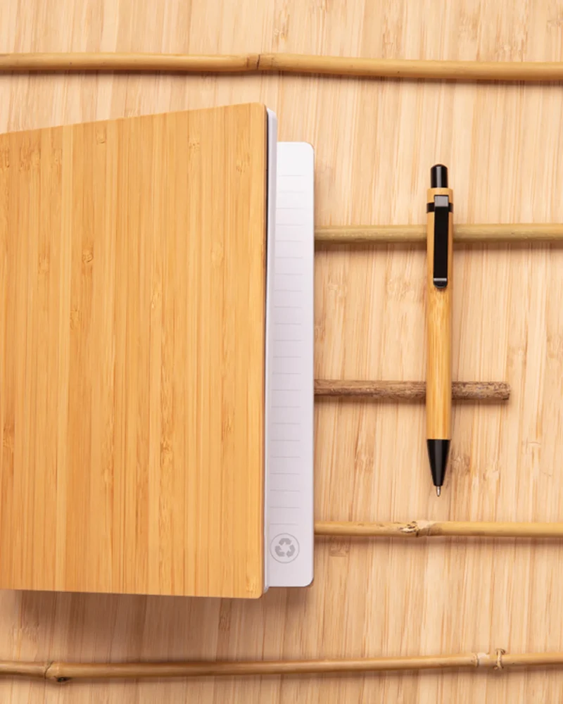 Notizbuch Set A5 Bambus mit Stift zum Personalisieren
