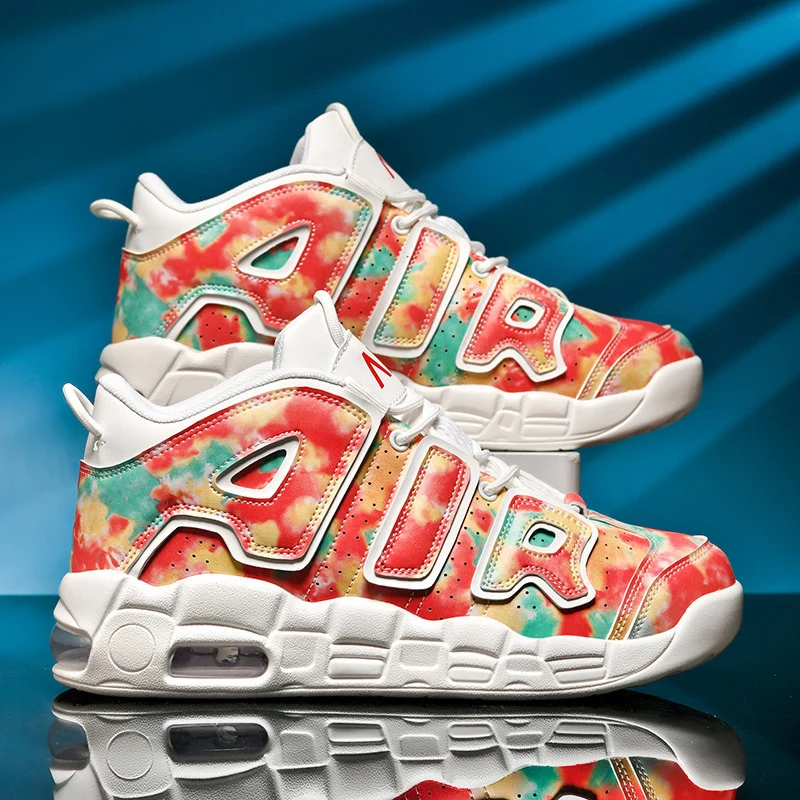 Unisex hochwertige Streetball-Sneaker mit perforiertem Obermaterial, verstärkten Overlays und gedämpfter Wellen-Zwischensohle Drune