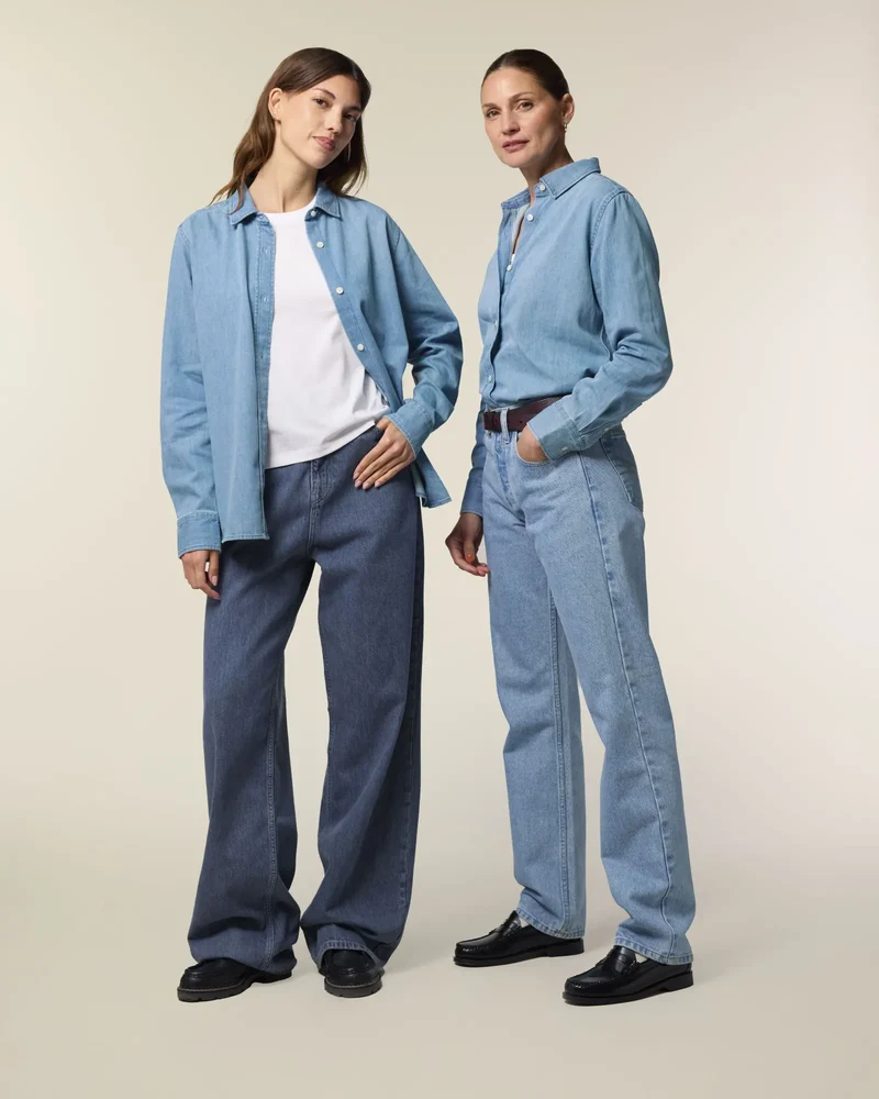 Denim Shirt Medium Fit Stanley/Stella zum Personalisieren