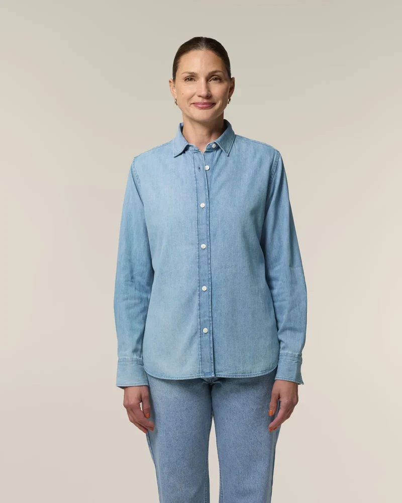Denim Shirt Medium Fit Stanley/Stella zum Personalisieren