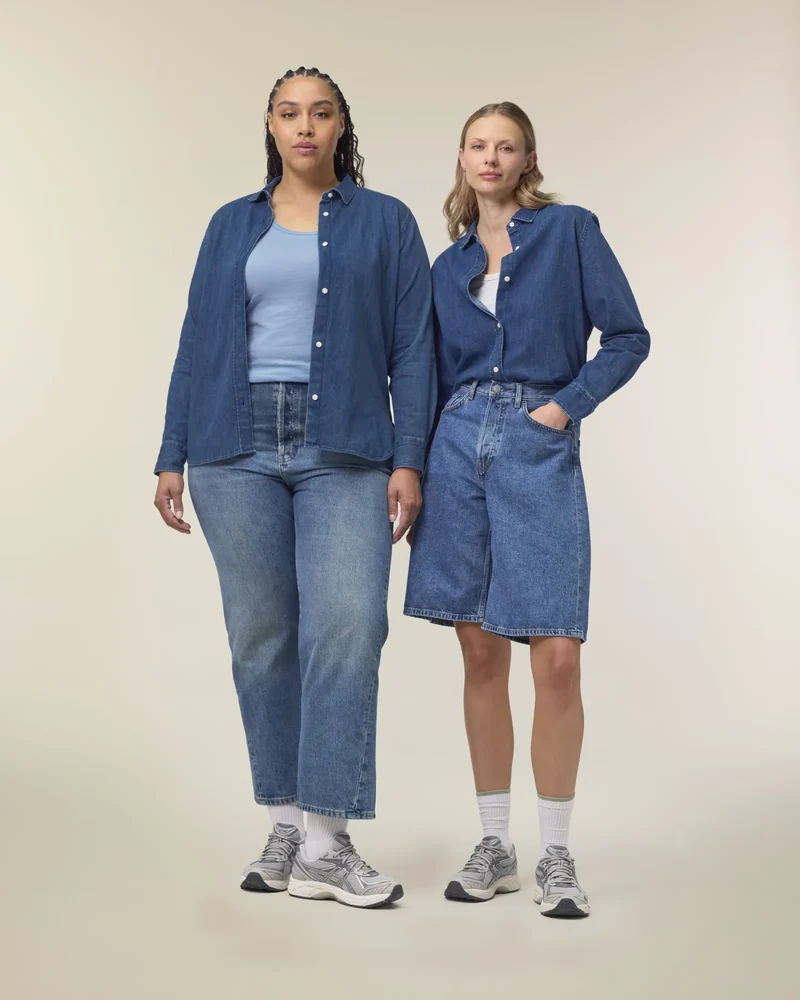Denim Shirt Medium Fit Stanley/Stella zum Personalisieren