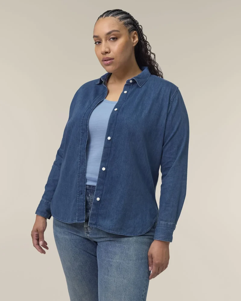 Denim Shirt Medium Fit Stanley/Stella zum Personalisieren