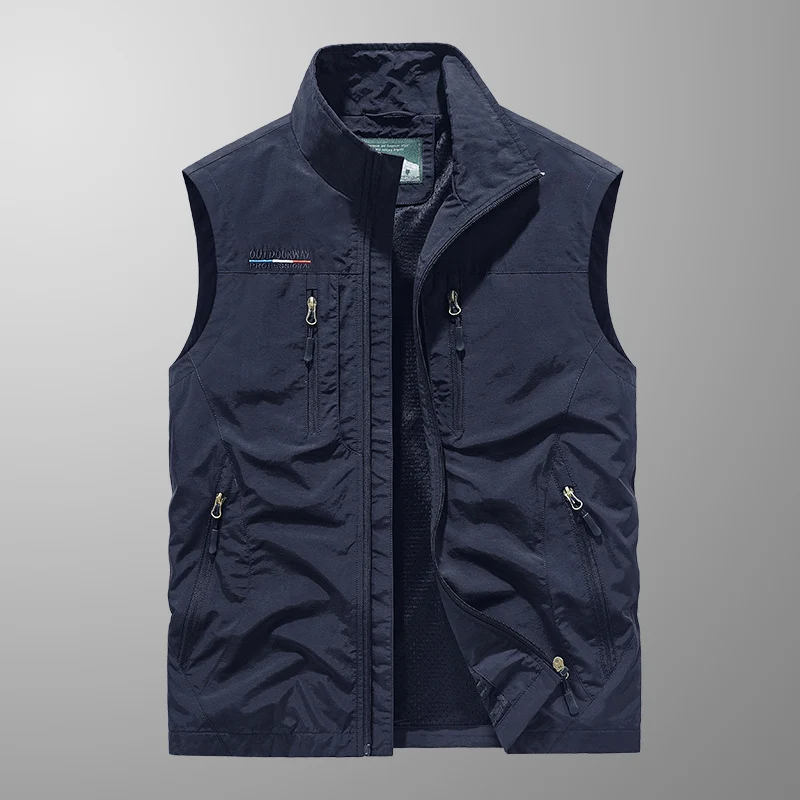 Herren Outdoor-Utility-Anglerweste mit atmungsaktivem Meshrücken und multifunktionalen Taschen Drune