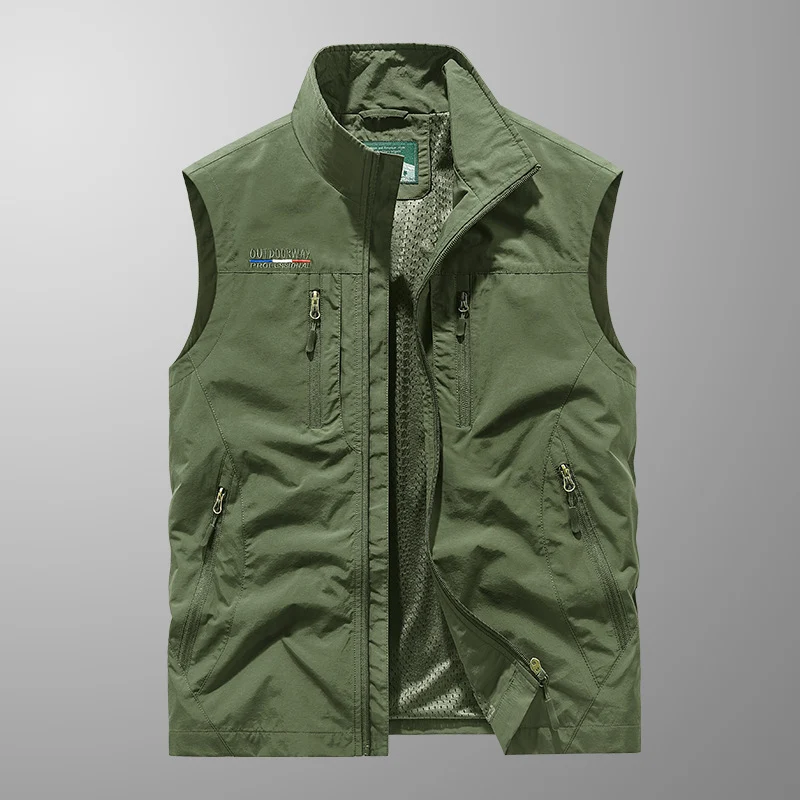 Herren Outdoor-Utility-Anglerweste mit atmungsaktivem Meshrücken und multifunktionalen Taschen Drune