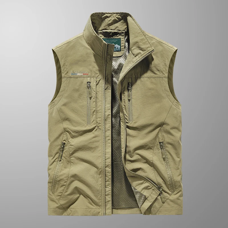 Herren Outdoor-Utility-Anglerweste mit atmungsaktivem Meshrücken und multifunktionalen Taschen Drune