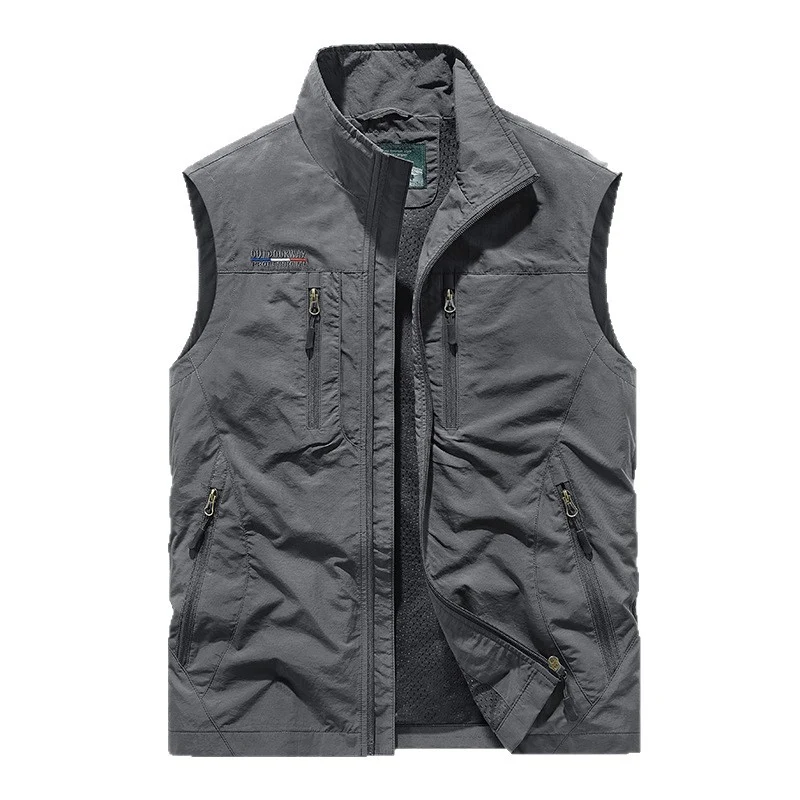 Herren Outdoor-Utility-Anglerweste mit atmungsaktivem Meshrücken und multifunktionalen Taschen Drune