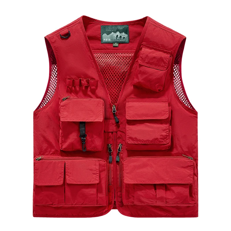 Herren Outdoor-Utility-Anglerweste mit atmungsaktivem Meshrücken und multifunktionalen Taschen Drune