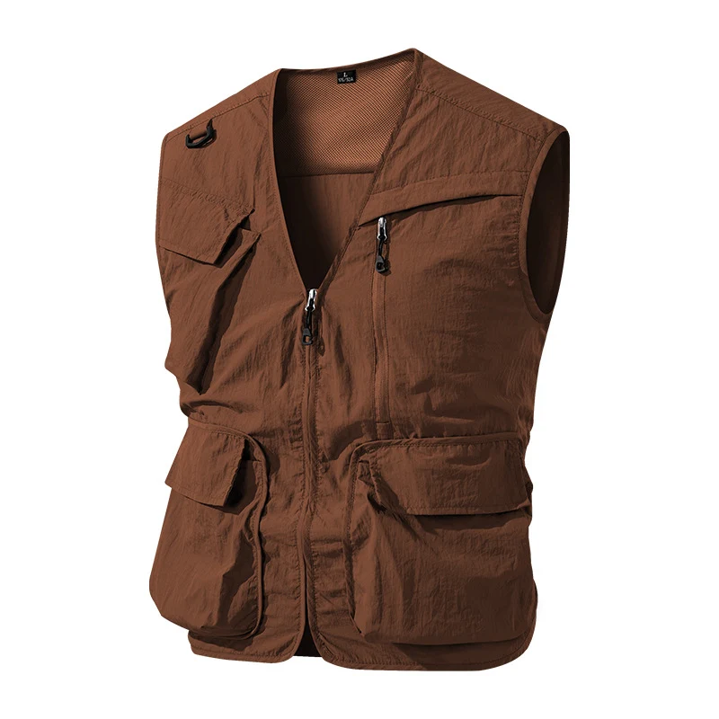Herren Outdoor-Utility-Anglerweste mit atmungsaktivem Meshrücken und multifunktionalen Taschen Drune