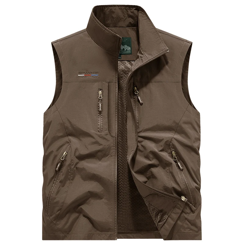 Herren Outdoor-Utility-Anglerweste mit atmungsaktivem Meshrücken und multifunktionalen Taschen Drune